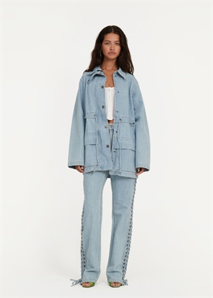 Laced denim jakke Light Blue Denim ROTATE By Birger Christensen 
